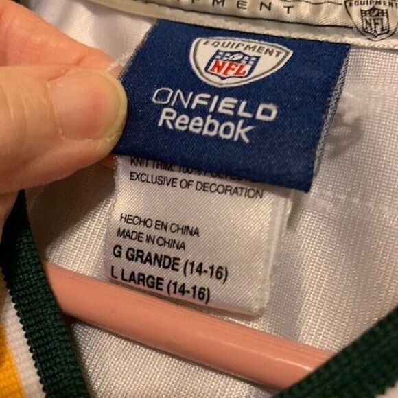 GREEN BAY PACKERS CLAY MATTHEWS SIZE YOUTH LARGE 14-16 WHITE REEBOK JERSEY - Picture 7 of 7
